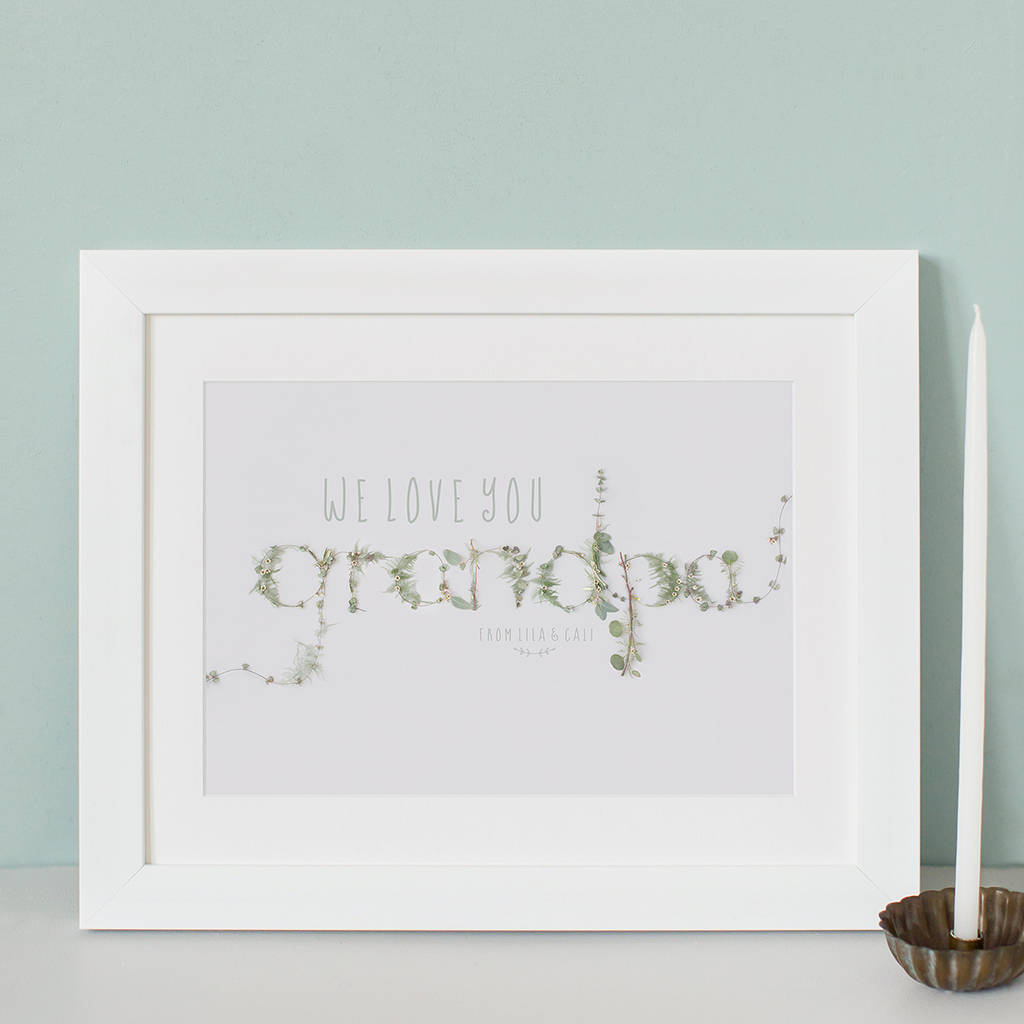 Personalised We Love You Grandpa Print By Love Lila Art