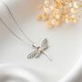 Dragonfly Necklace With Birthstone In Sterling Silver, thumbnail 5 of 9