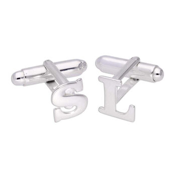 Sterling Silver Initial Letter Cufflinks, 5 of 7
