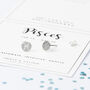 Pisces Zodiac Sterling Silver Stud Earrings – Engraved Astrology Star Sign Jewellery Birthday Gift, thumbnail 3 of 10
