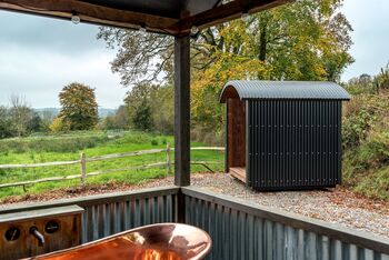 Dapple Shepherd Hut Ultimate Wellbeing Stay With Sauna And Outdoor Shower And Bath, 8 of 11