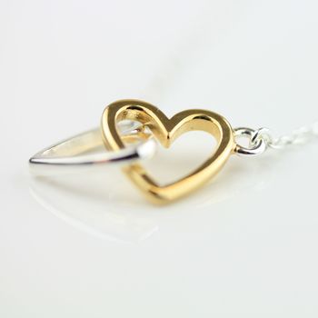Interlocking Perfect Pair Of Hearts Necklace, 3 of 7