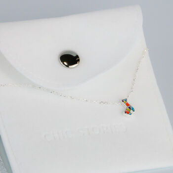 Sterling Silver Geometric Llama Pendant Necklace, 5 of 5