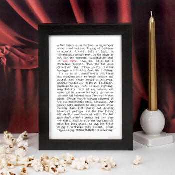 Die Hard Movie Plot A5 Print, Film Lover Gift, 2 of 5