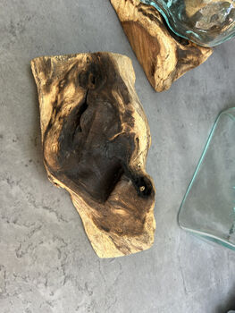 16cm Molten Glass Square Bowl On Teak Root Base, 8 of 12