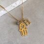 Gold Vermeil Hamsa Hand Personalised Necklace, thumbnail 2 of 5