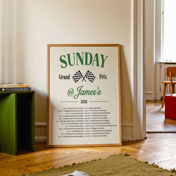 Personalised F1 2026 Fixtures Print Formula One Gift, 6 of 12