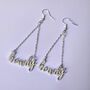 Howdy Script Earrings, thumbnail 3 of 4