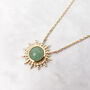Gold Vermeil Plated Aventurine Healing Stone Necklace, thumbnail 1 of 5