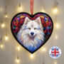 Samoyed Stained Glass Effect Heart Suncatcher, thumbnail 1 of 5