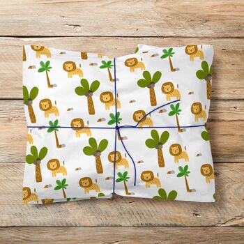 Lion Safari Gift Wrapping Paper Roll Or Folded, 3 of 3