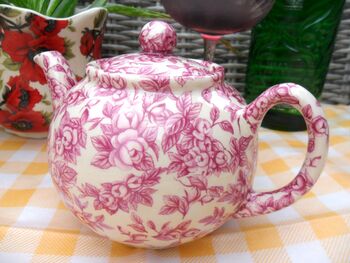Two Cup Tespot In Pink Blossom Chintz Design, 5 of 9