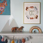 Peace And Love Illustrated Animal Print, thumbnail 6 of 12