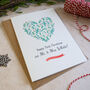 Holly Heart 1st Married Christmas Card, thumbnail 2 of 5
