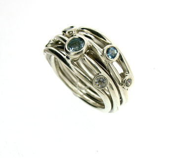Sterling Silver Aquamarine Coil Ring, 4 of 6
