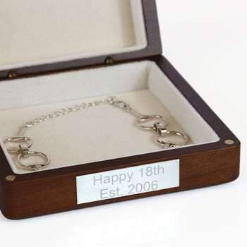 Personalised Sterling Silver Snaffle Bit Horse Bracelet, 8 of 9