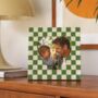 Heart Shaped Checkerboard Personalised Father's Day Photo Frame, thumbnail 3 of 4