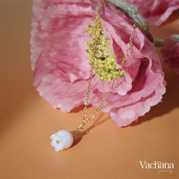 Minimal White Lily Of The Valley Necklace, 5 of 7