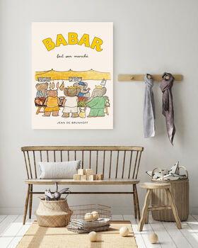 Babar The Elephant At The French Market Nursery Art Print, 2 of 4