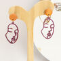 Abstract, Artsy Drop Earrings Gold Plated, thumbnail 2 of 8