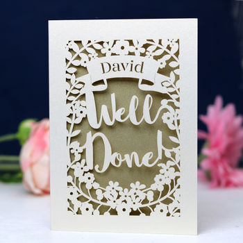 Personalised 'Well Done' Papercut Card, 5 of 5