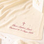 Cream Pointelle Christening Blanket With Gothic Cross, thumbnail 1 of 10