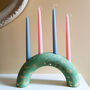 Marbled Gold Arch Candlestick Pink Or Green, thumbnail 1 of 7