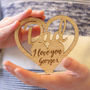 Personalised Wooden Heart Daddy Stand, thumbnail 2 of 6