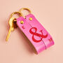 Personalised Fuchsia Pink Two Part Keyring Set, thumbnail 2 of 3