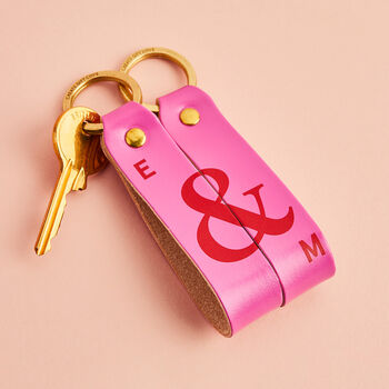 Personalised Fuchsia Pink Two Part Keyring Set, 2 of 3