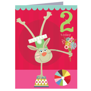 Mini Rabbit 2nd Birthday Card, 2 of 3