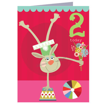 Mini Rabbit 2nd Birthday Card, 2 of 4