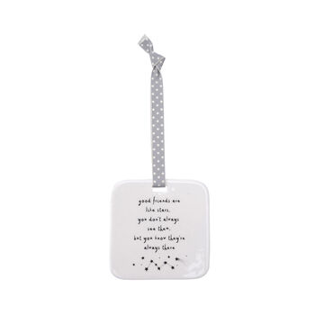 Good Friends Are Like Stars Slogan Ceramic Hanger, 2 of 2