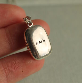 Sterling Silver Rectangle Personalised Locket, 4 of 7