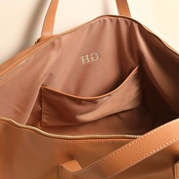 Personalised Initials Vegan Leather Weekend Holdall Bag, 6 of 7
