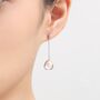 Genuine Pearl And Mobius Circle Long Drop Earrings, thumbnail 2 of 10