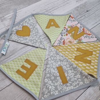 Personalised Bunting Custom Fabric Large Flags, 4 of 12