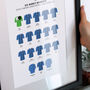 Personalised Junior Football Team Kit Print, thumbnail 1 of 7