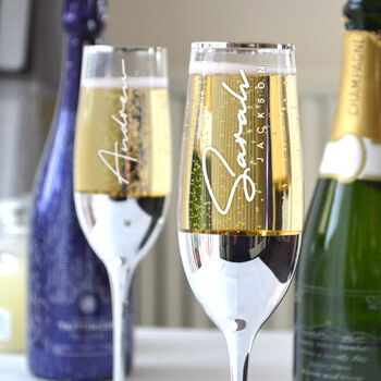 Elegant Rose Gold Personalised Champagne Flute, 6 of 11