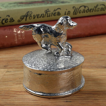 Personalised Engraved Spaniel Pewter Trinket Box Gift, 3 of 9