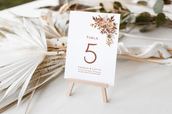 Wedding Table Numbers Autumnal Leaf, 3 of 4