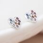 Sterling Silver Rainbow Heart Stud Earrings, thumbnail 1 of 10