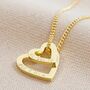 Personalised Double Heart Outline Pendant Necklace, thumbnail 5 of 9