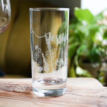 Personalised Engraved Wildflower Highball Glass, 2 of 2