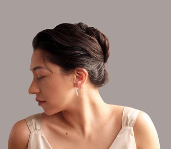 Small Silver Botanical Hoop Earrings, 5 of 9