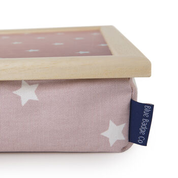 Bean Bag Cushioned Lap Tray In Pink Stars, 2 of 5