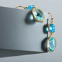Gold Plated Rectangle Glass Drop Earrings, thumbnail 4 of 7
