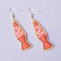Red Retro Glitter Lava Lamp Earrings, thumbnail 2 of 2