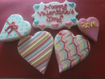 Valentines Colourful Hearts Cookies Small, 3 of 3
