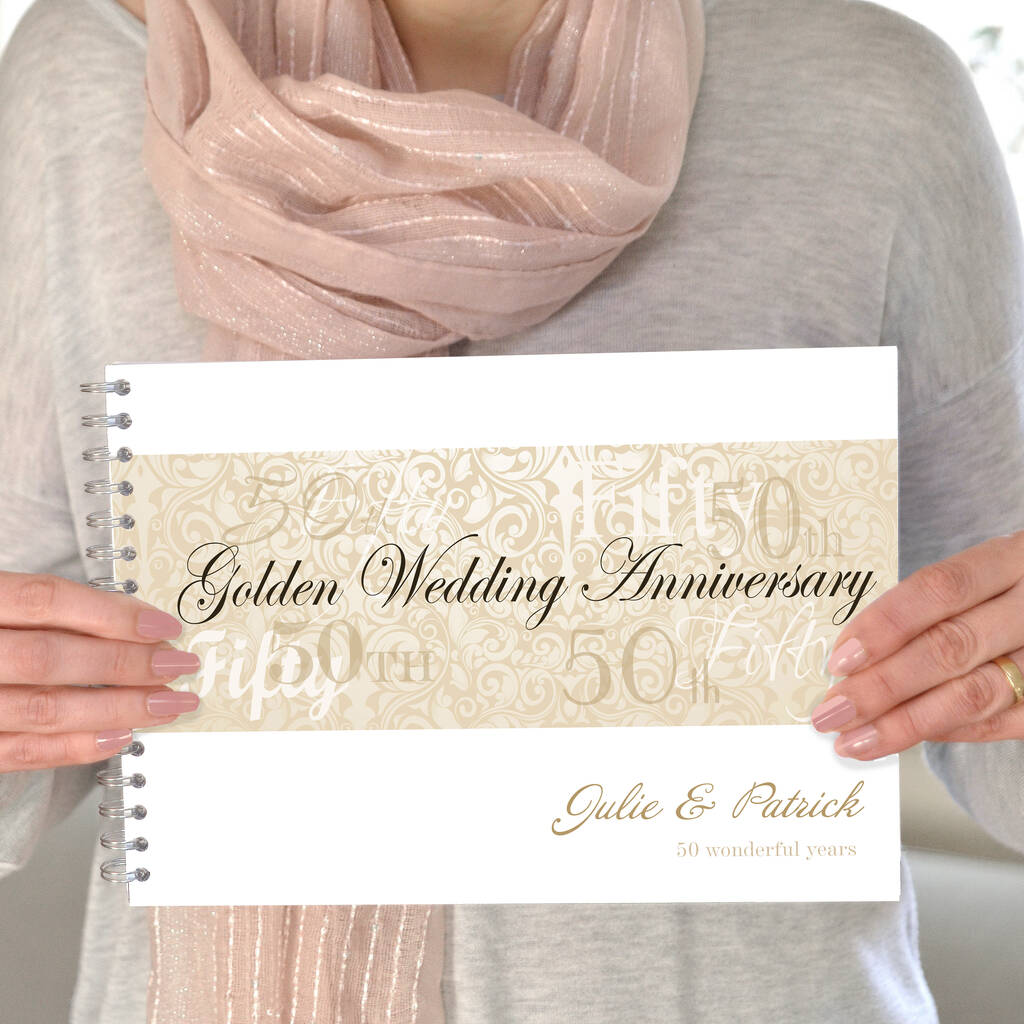 Personalised Golden Wedding Anniversary Guestbook, 1 of 10